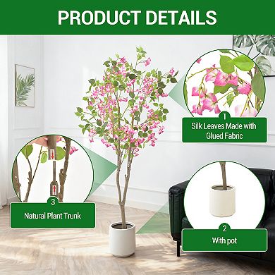 5FT Artificial Trees, Faux Tree, Artificial Planter, Artificial Fake Tree Flower Potted