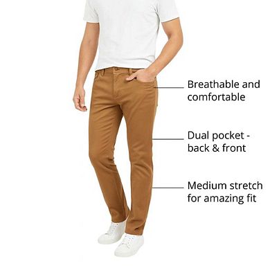 Mens 3 Pack Chinos Slim Fit Stretch Pants