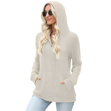 Womens Loose Fit Hoodie Sweater Comfortable Fall Top