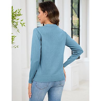 Womens Long Sleeve Zipper Knit Sweater Lightweight Jacket