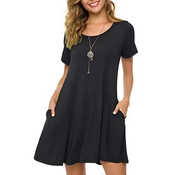 Plus Size Tunic Dress for Women, Casual T-Shirt Style with Pockets