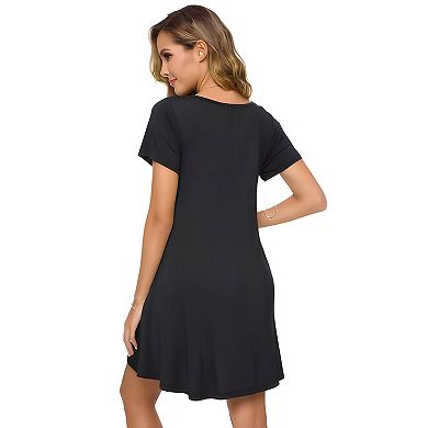 Plus Size Tunic Dress for Women, Casual T-Shirt Style with Pockets