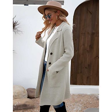 Womens Long Knit Sweater Cardigan Dressy Jacket