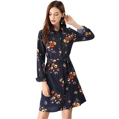 ladies button down dresses Womens Button Down Shirt Dress Casual Puffy Short Mini Dress Blouse Tops  Dresses