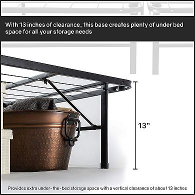 Continental Sleep, 14" Quickbase Metal Mattress Platform Bed Frame Foundation with Steel Slats