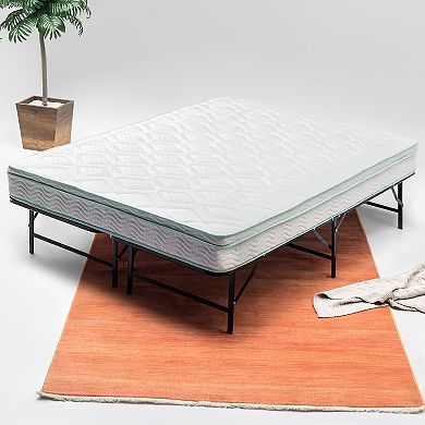 Continental Sleep, 14" Quickbase Metal Mattress Platform Bed Frame Foundation with Steel Slats