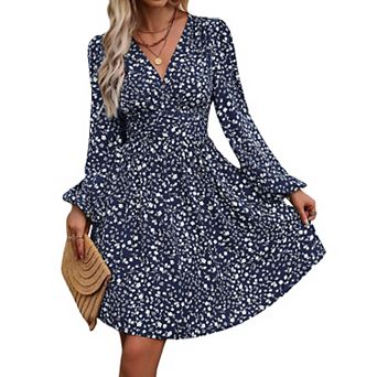 Women‘s Smocked Cotton Wide Leg Pants, Mid-Rise Distressed Casual Boho Lants for Spring Summer