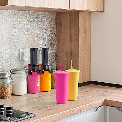 Essential Ginnie Cup with Lid and Straw 24oz Double-Walled BPA-Free Matte Finish