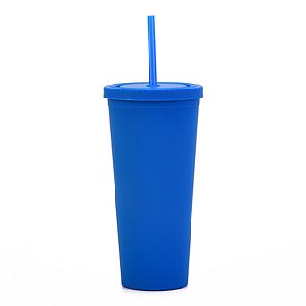 Essential Ginnie Cup with Lid and Straw 24oz Double-Walled BPA-Free Matte Finish
