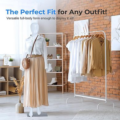 SereneLife 68.9" Female Mannequin, Full-Body Dress Form, Adjustable Arms/Legs, Rotating Head