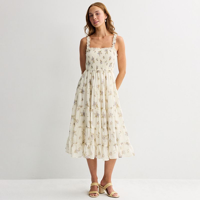 Juniors' Mary & Mo Smocked Textured Maxi Dress, Girl's,