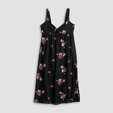 Juniors' Live To Be Spoiled Tie Front Midi Dress