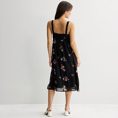 Juniors' Live To Be Spoiled Tie Front Midi Dress