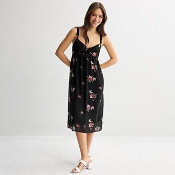 Juniors' Live To Be Spoiled Tie Front Midi Dress