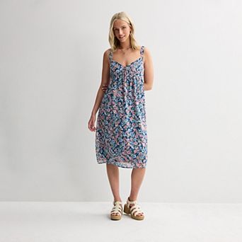 Juniors' Live To Be Spoiled Tie Front Midi Dress