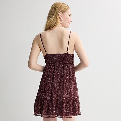 Juniors' Live To Be Spoiled Ruched Bodice Strappy Skater Mini Dress