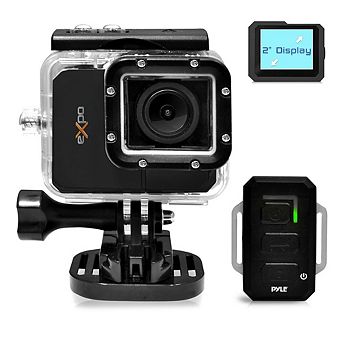 Pyle Expo Sports Action Camera, 1080P, 20MP, Wifi, 2" Screen, Waterproof, Remote Control