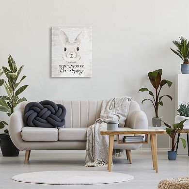 Stupell Home Decor Don't Worry Be Hoppy Bunny Rabbit Wall Art