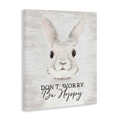 Stupell Home Decor Don't Worry Be Hoppy Bunny Rabbit Wall Art