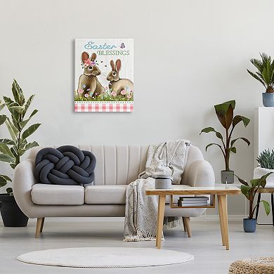 Stupell Home Decor Easter Blessings Spring Bunnies Wall Art