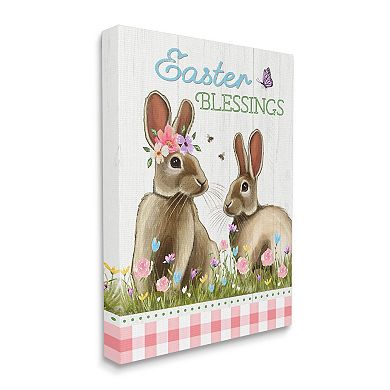 Stupell Home Decor Easter Blessings Spring Bunnies Wall Art