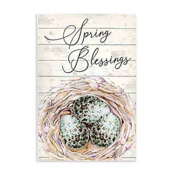 Stupell Home Decor Spring Blessings Bird Nest Wall Art