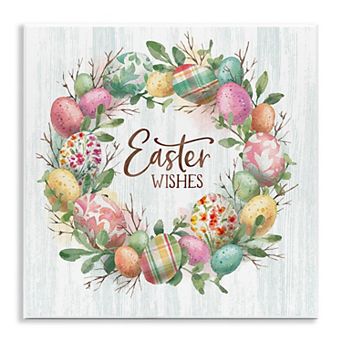 Stupell Home Decor Easter Wishes Wreath Wall Art