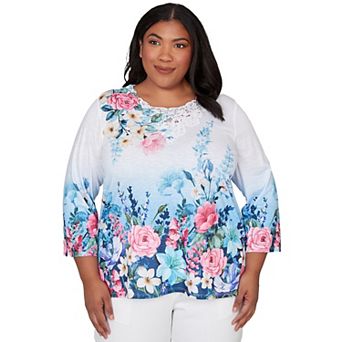 Plus Size Alfred Dunner Floral Lace Top