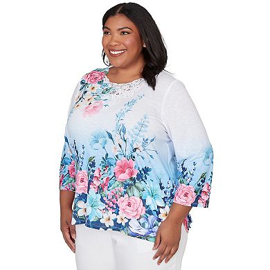 Plus Size Alfred Dunner Floral Lace Top