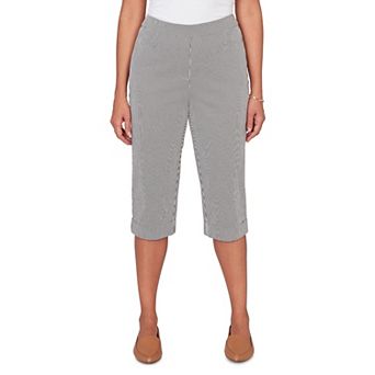 Plus Size Alfred Dunner Stretch Stripe Clamdigger Capri Pants