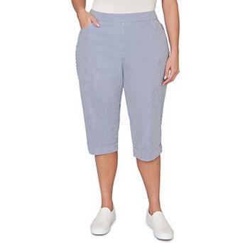 Plus Size Alfred Dunner Stretch Stripe Clamdigger Capri Pants