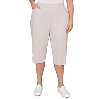 Plus Size Alfred Dunner Stretch Stripe Clamdigger Capri Pants