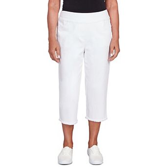 Plus Size Alfred Dunner Super Stretch Denim Fringe Capri Pants