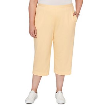 Plus Size Alfred Dunner Everyday French Terry Flat Front Capri Pants