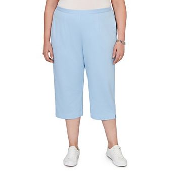 Plus Size Alfred Dunner Everyday French Terry Flat Front Capri Pants