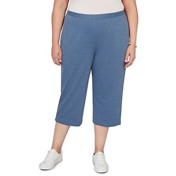 Plus Size Alfred Dunner Everyday French Terry Flat Front Capri Pants