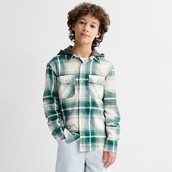 Boys 8-20 Sonoma Goods For Life® Supersoft Hooded Flannel in Regular & Husky