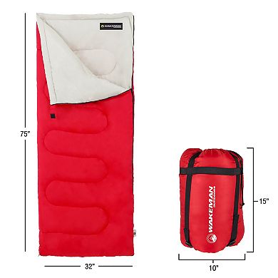Spirit Lake Sleeping Bag (red) By Wakeman Outdoors