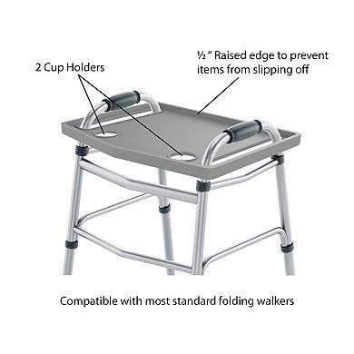 Bluestone Walker Tray Table with Cup Holders