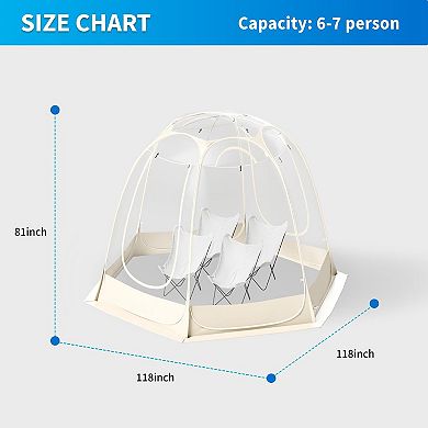 10 x 10 ft Pop Up Bubble Tent For 6-7 People