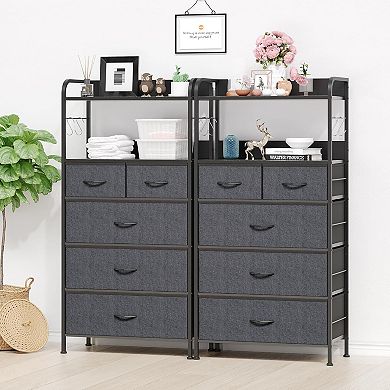5 Drawer Fabric Dresser with Sturdy Metal Frame Easy Assembly Versatile Organizer
