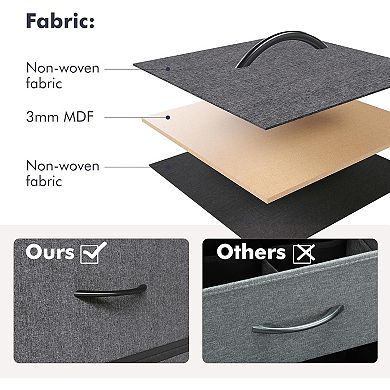 5 Drawer Fabric Dresser with Sturdy Metal Frame Easy Assembly Versatile Organizer