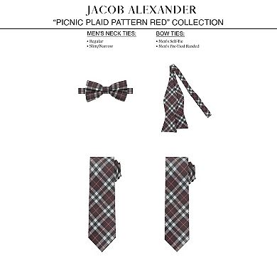 Jacob Alexander Men's Picnic Plaid Traditional Freestyle Self-Tie Bow Tie