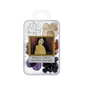 John Bead Masterpiece Collection 6 Grids Mixed Glass Bead Box 85 Grams