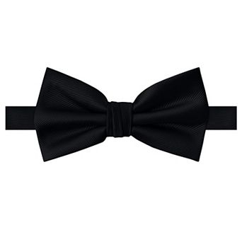 Jacob Alexander Men's Silk Blend Pre-Tied Adjustable Banded Bow Tie - Solid Color