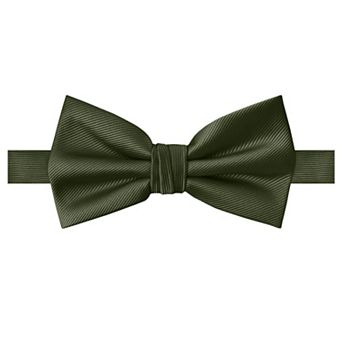 Jacob Alexander Men's Silk Blend Pre-Tied Adjustable Banded Bow Tie - Solid Color