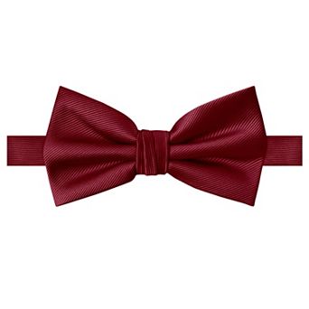 Jacob Alexander Men's Silk Blend Pre-Tied Adjustable Banded Bow Tie - Solid Color