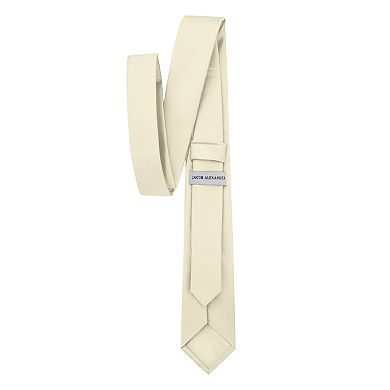 Jacob Alexander Men's Silk Blend Neck Tie - Solid Color, 2.5" Slim Width