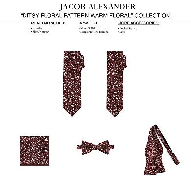 Jacob Alexander Men's Ditsy Floral Pre-Tied Adjustable Bow Tie