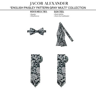 Jacob Alexander Men's English Paisley Pre-Tied Adjustable Bow Tie